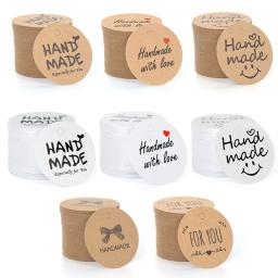 100 peças de papel kraft cartão de agradecimento etiqueta de presente artesanal para festa de casamento lembranças de chá de bebê/biscoitos etiqueta decorativa - Image 1