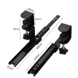 Prateleira de teclado deslizante sob a mesa C Clamp Multifuncional Trilho de extensão Deslize o trilho Extensor Bandeja para Trabalho Mouse Hardware - Image 5