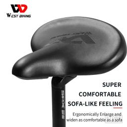 West bike-sela de bicicleta super confortável, assento ergonômico, almofada grande, respirável, à prova de choque, para mtb, road bike, ciclismo - Image 2