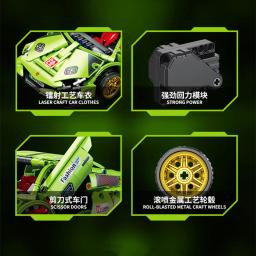 Blocos de construção Super Racing Car Pull Back criativo, modelo técnico do veículo, tijolos de construção DIY, brinquedos para meninos, presentes, 586pcs - Image 5