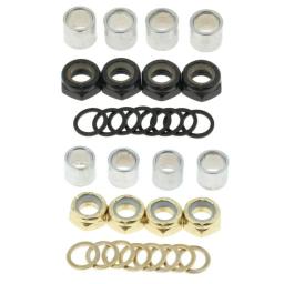 16 peças espaçadores de rolamento longboard arruelas parafusos de hardware parafusos de montagem se t acessórios de skate longboard de quatro rodas - Image 1