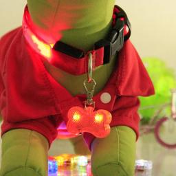 Colar de cachorro pingente de plástico led luz luminosa flash jóias acessórios para animais de estimação - Image 4