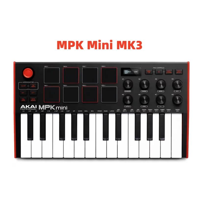 AKAI-Mini MPK Mini teclado com bateria retroiluminada Pads, USB, MK3, 25 Key, controlador de teclado, 8 botões, Piano produção musical - Image 1