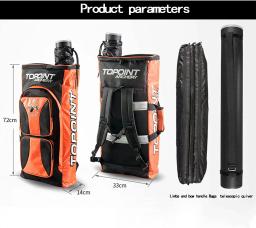 Mochila de tiro com arco recurvo-capa de arco recurvo premium-bolsos de armazenamento para engrenagem e acessórios com setas banheira telescópica - Image 3