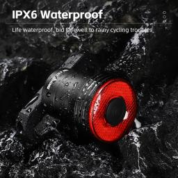 West biking luz traseira da bicicleta de detecção inteligente mtb luz traseira da bicicleta de estrada ipx6 à prova dwaterproof água tipo-c carregamento lanterna traseira acessório de ciclismo - Image 5