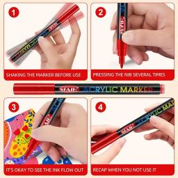 Jupai 24 cores canetas marcadoras de tinta acrílica plumones 1mm ponto extra fino protetor solar à prova d'água kit de arte não desbotada para crianças diy cra - Image 6