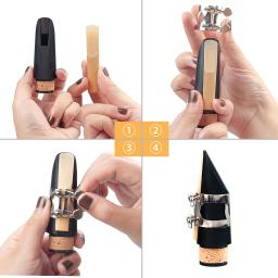 Naomi professional bb 17-chave clarinete abs clarinete cupronickel banhado a níquel kit com clarinete + palhetas + cinta + caso + componentes preto - Image 2