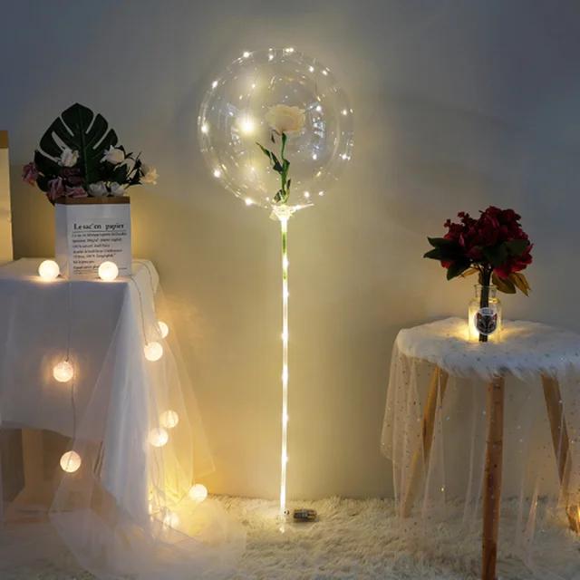 Suporte DIY para Balões de Luz LED com Rosas - Decoração de Aniversário e Casamento com Balões Bobo e Buquês Iluminados