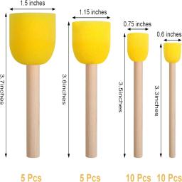 Conjunto de pincéis redondos de 30 peças, pincéis redondos de esponja para pintura, esponjas de pintura para pintura acrílica, ferramentas de pintura para artes - Image 2