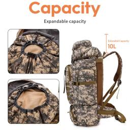 Mochila tática impermeável do exército, treinamento militar, caça, acampamento ao ar livre, caminhadas, escalada, corda de montanhismo, 80L - Image 2