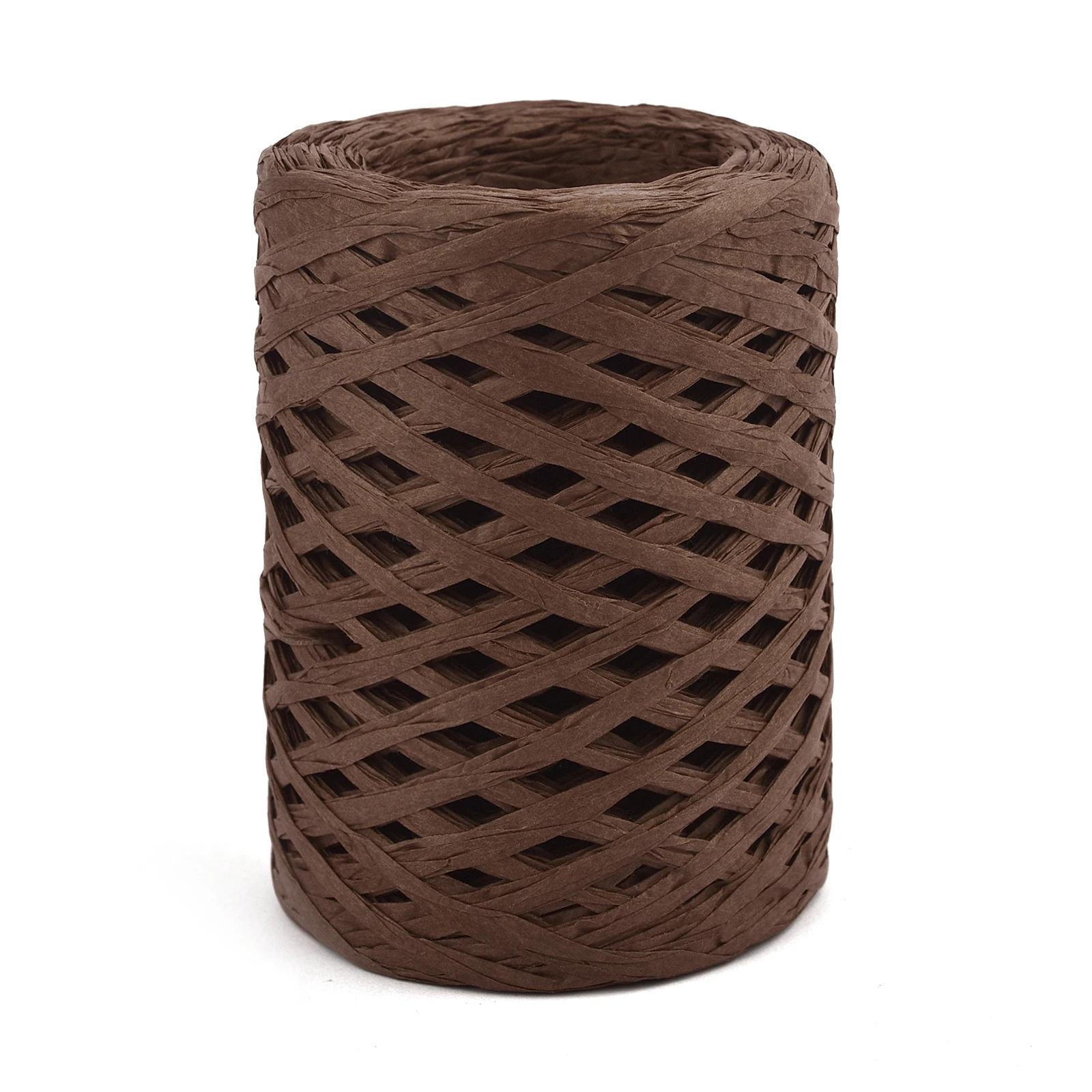 Fio De Palha De Raffia Natural Para Tricô E Crochê, Linhas De Papel, DIY Sunhat, Saco De Praia, Corda De Cinto De Embalagem, De Malha À Mão, 100m - Image 1