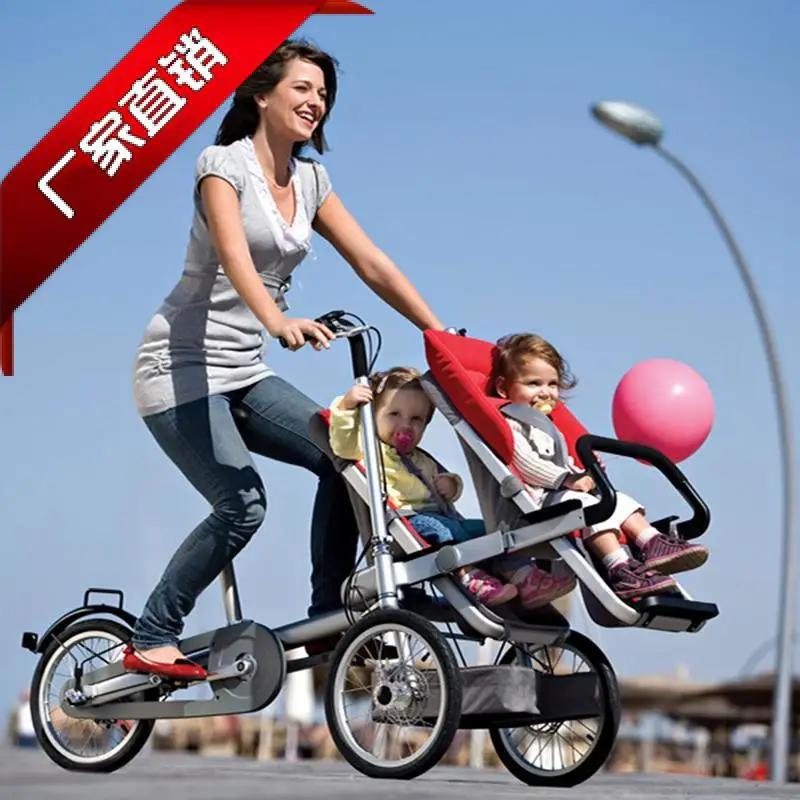 Portátil dobrável de três rodas criança-criação Scooter, bicicleta dobrável, bicicleta pai-filho, mãe e filho, alta paisagem - Image 1