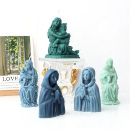 Jesus Virgem Maria Silicone Molde, resina epóxi molde, DIY artesanal católica, freira gesso, ornamentos decorativos, artesanato de gesso - Image 2