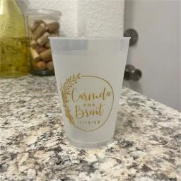 Copo de plástico inquebrável geado personalizado, Cheers para o senhor e a senhora, Favor da festa de casamento, 12oz ou 16oz, #140 - Image 3