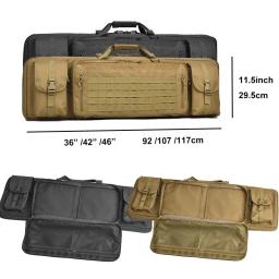 Bolsa tática impermeável para rifle, estojo duplo para arma, mochila carabina, mochila com sistema molle, bolsa de transporte, zíper com fechadura, 46" - Image 2