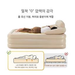 Cama inflável com espaldar, acampando o colchão 46cm tpu, almofada de ar, com bomba de ar elétrica - Image 5
