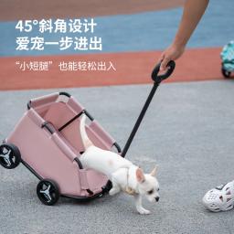 Leve Carrinho De Estimação Dobrável, pequeno Dog Cat Teddy Baby Travel Stroller - Image 5