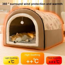 Canil destacável para cachorro grande, casa quente do cão do inverno, cama lavável do cão, ninho profundo, barraca para cães médios e grandes, suprimentos da casa - Image 3