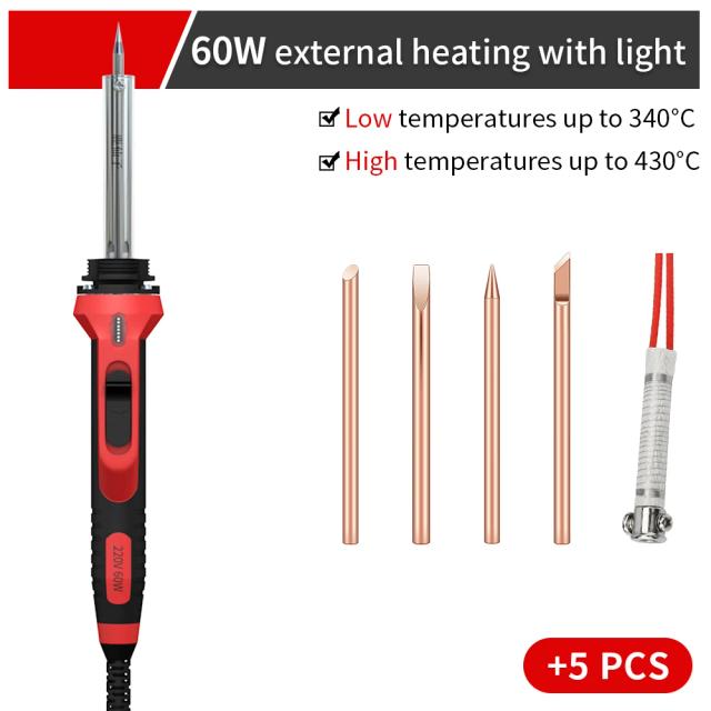 Kit de Ferro de Solda Elétrica Luxianzi 30/40/60W com Temperatura Ajustável para Reparação e Retrabalho