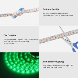 Fita de Iluminação, Lâmpada Decoração para Casa, Plano de TV, USB, DC 5V, 2835, 0,5 m, 1m, 2m, 3m, LED Strip Light com pilhas AA, 4m, 5m - Image 6