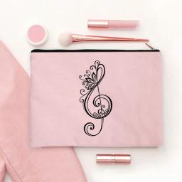 Music Note Saco Cosmético para Mulheres, Necessidades de Viagem, Perfume, Batom Organizador, Bolsa de Lona, Kawaii Maquiagem Case, Acessórios de Moda - Image 4