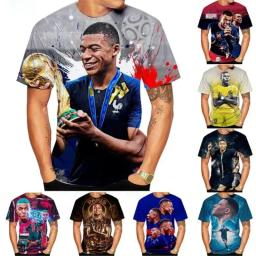 Camisola de jogador de futebol masculino, camiseta impressa em 3D, mangas curtas, camiseta casual, personalidade, verão, 2024 - Image 1