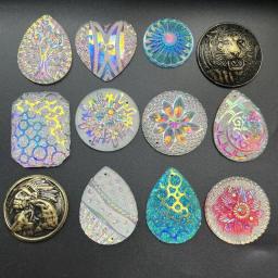 Glitter redondo ab strass gota/cavalo olho em forma de brincos aborígines acessórios decorativos diy jóias fazendo acessórios - Image 2