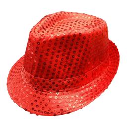 Chapéu de jazz com lantejoulas glitter para homens e mulheres, adorno de performance, chapéus brilhantes, dança show, festa hip hop, dramatização, 1pc - Image 5