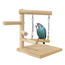 Papagaio poleiro suporte de madeira antiderrapante durável árvore de pássaro para papagaio brinquedo suprimentos suporte de treinamento pólo playground interativo - Image 3