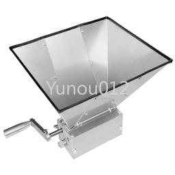 Triturador de cevada manual de 3 rolos, moinho de malte para fabricação caseira, moinhos de grãos com funil e suporte de base de metal - Image 1