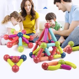 Magic Magnetic Building Blocks Toy Magnetic Construction Set Ímã Ball Sticks Rod Jogos Montessori Brinquedos Educativos Para Crianças - Image 2