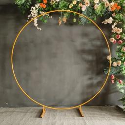 Balão de metal arco kit suporte ao ar livre casamento ferro círculo pano de fundo decoração festa de aniversário decoração diy decoração da flor artificial - Image 3