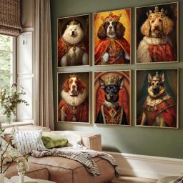 Modern Pet Retrato Estética Wall Art Dog Rei Animal Real Sail HD óleo sobre tela Cartazes e impressões Home Quarto Decoração - Image 2