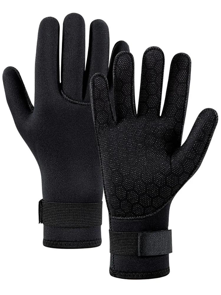 Luvas de mergulho antiderrapantes de neoprene, Luvas de remo ajustáveis, Luvas grossas de pesca submarina, Mantenha aquecido, Surf e caiaques, 3mm - Image 1