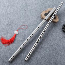 Flauta profissional de aço inoxidável com 8 furos, flauta chinesa dizi de metal, instrumentos musicais clássicos em madeira - Image 1