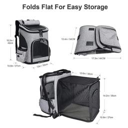 Pet Transportadora Mochila Expansível Gato Mochila para Cães Médios Gatos Grandes Dog Carrier Bag Viagem Respirável Animal Transport Bag - Image 6