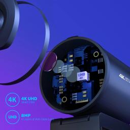 Câmera Web com microfones e capa de privacidade para Tiktok e YouTube, foco automático, streaming, foco automático, 1080p, 60FPS, webcam 4K - Image 3