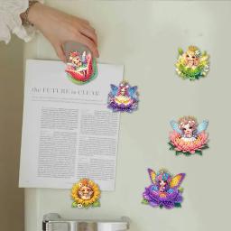 Ímã de geladeira Forma especial para Artesanato DIY, Arte Acrílica Ímãs, Pintura Diamante, Decalques Geladeira, Presente Party, Cute Girls, 6Pcs - Image 4