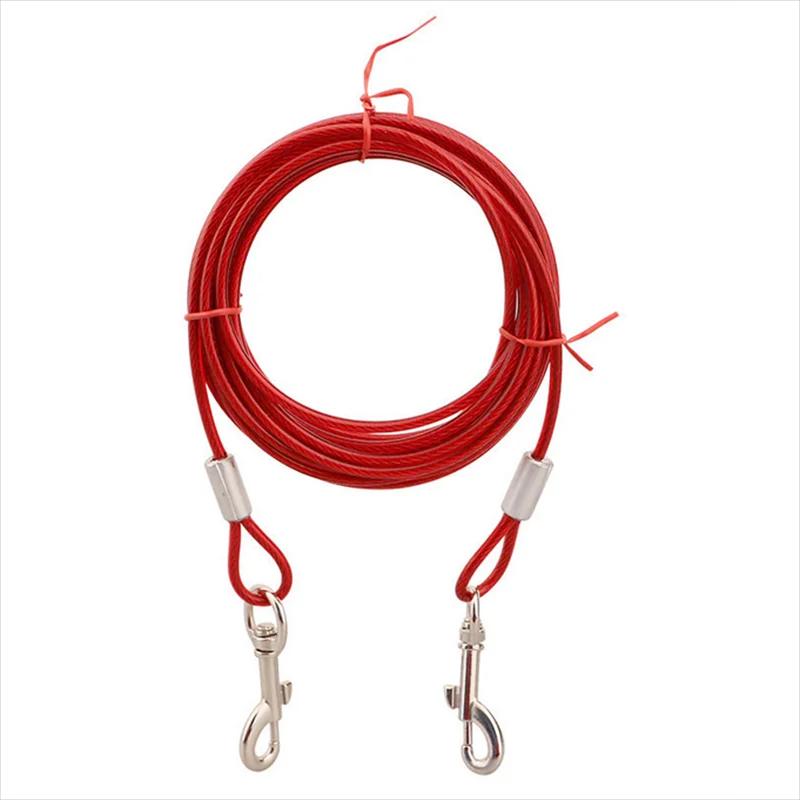 Outdoor Pet Leash Com Pilha Fixa, Estaca De Parafuso De Metal, Camping, Jardim, Fio De Aço Chão, Cães Leads Set, 3m - Image 1