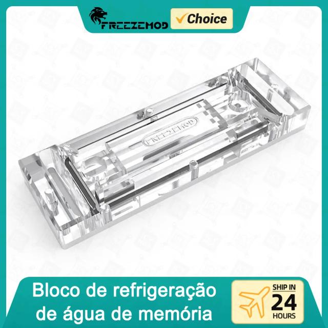 Bloco de Resfriamento a Água FREEZEMOD para Memória com Suporte para 4 RAM Armor e Compatibilidade com Pirate Ship Comb, Modelo MEO-PM0A