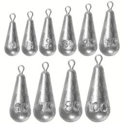 Chumbadas de pesos de pesca, chumbadas de chumbo de pesca em forma de lágrima de 10 tamanhos, pesos de tiro de fundição de baixo para água salgada e água doce - Image 1