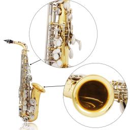 SLADE Eb Alto Saxofone Latão Profissional Saxofone Instrumento Musical Alto Sax com Palhetas Correias Almofada de Dentes Escova Acessórios - Image 4