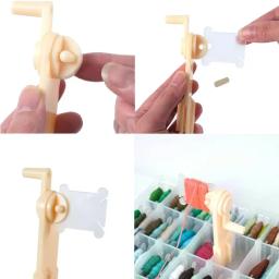 Conjunto de bobinas de plástico e enrolador de bobina, múltiplas cores, cartão de linha, fio de bordar, faça você mesmo, organizador de linha de ponto, ferramenta de costura - Image 3
