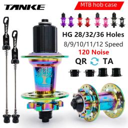 Tanke 120 clique hub 6 rolamento mtb mountain bike hub dianteiro traseiro 28 32 36 furos qr através do eixo troca freio a disco cubos de bicicleta hg - Image 1
