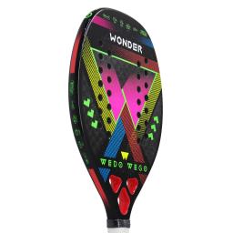 Raquete de tênis de praia 3k/12k/kevlar fibra de carbono grit face, núcleo de espuma de memória eva, raquete de bola de esportes ao ar livre com descoberta - Image 6