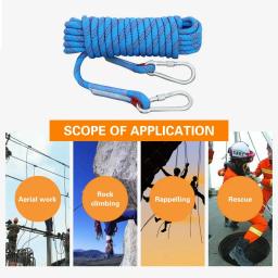 Tomshoo-Corda de Escalada para Resgate de Incêndio, Escape, Exterior, Estática, Resgate, Acessórios de Escalada, 10mm, 10m, 20m, 30m - Image 5