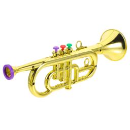 Trompete modelo brinquedos para crianças, instrumentos musicais, instrumentos iniciantes, miniaturas para menino - Image 1