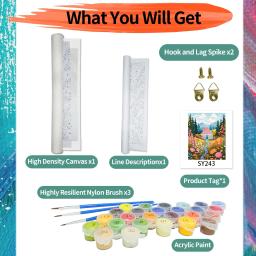 Kit de Pintura por Números para Adultos, DIY, Acrílico, Digital, Pintura a Óleo, Tela, Arte da Parede, Presente, Sem Moldura, Montanhas e Montanhas - Image 5