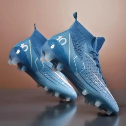 Venda quente dos homens chuteiras de futebol alto tornozelo sapatos de futebol longos picos ao ar livre botas de treinamento de futebol para homens mulheres sapatos de futebol - Image 2