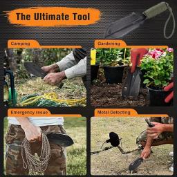 Pá portátil para acampamento, caminhada, manual multifuncional, viagem, piquenique, equipamento de sobrevivência ao ar livre, ferramenta de jardinagem - Image 4